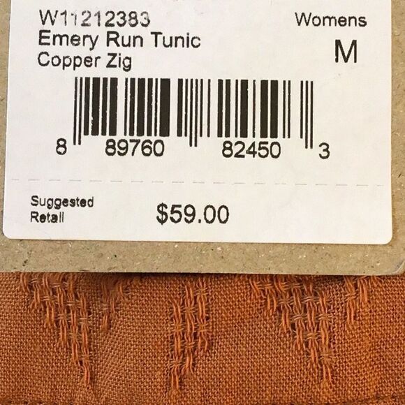 Prana Emery Run Copper Zigzag Sleeveless Tunic Blouse- New With Tags - Picture 14 of 16